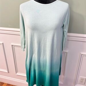 Peppermint Aqua and Black Layered Dress